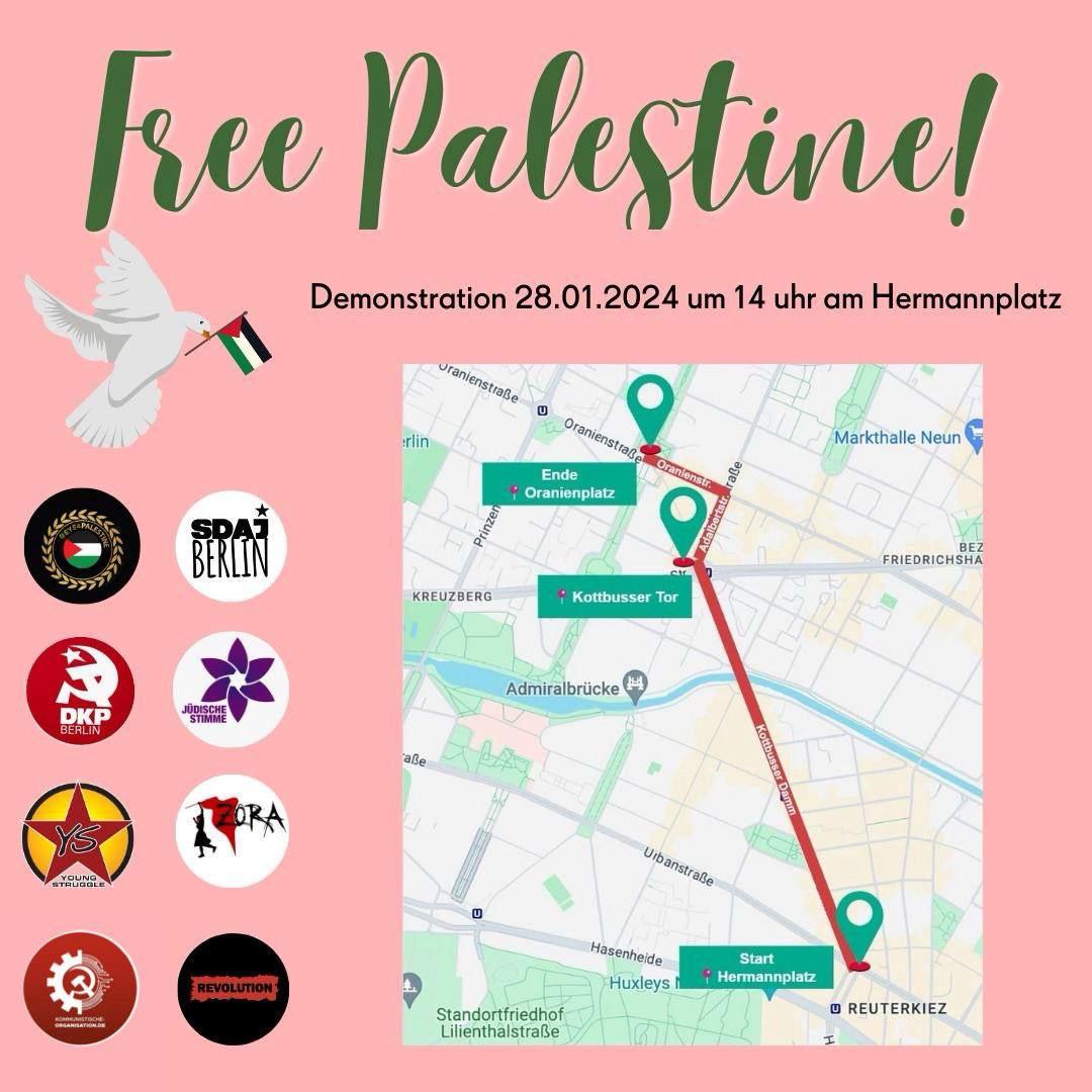 Aufruf zur Demonstration Free Palestine
